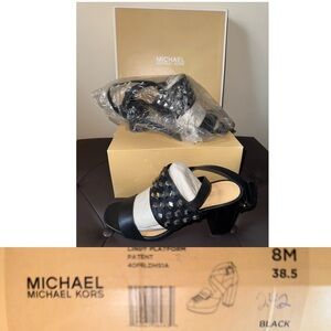 Michael Kors Black Patent Heeled Sandals